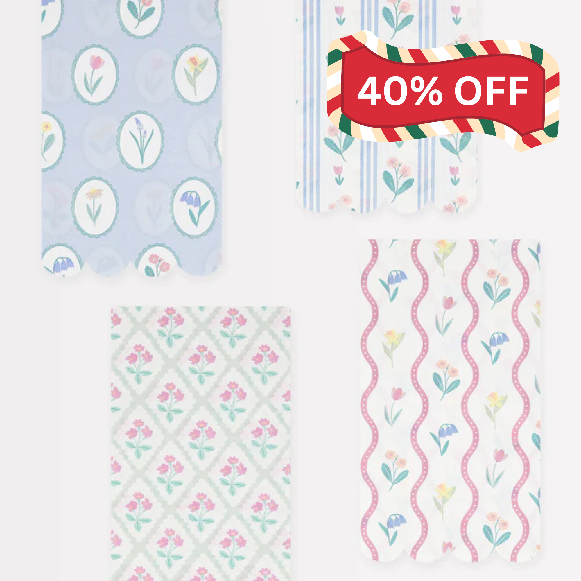 Bloomsbury Floral Paper Guest Towels