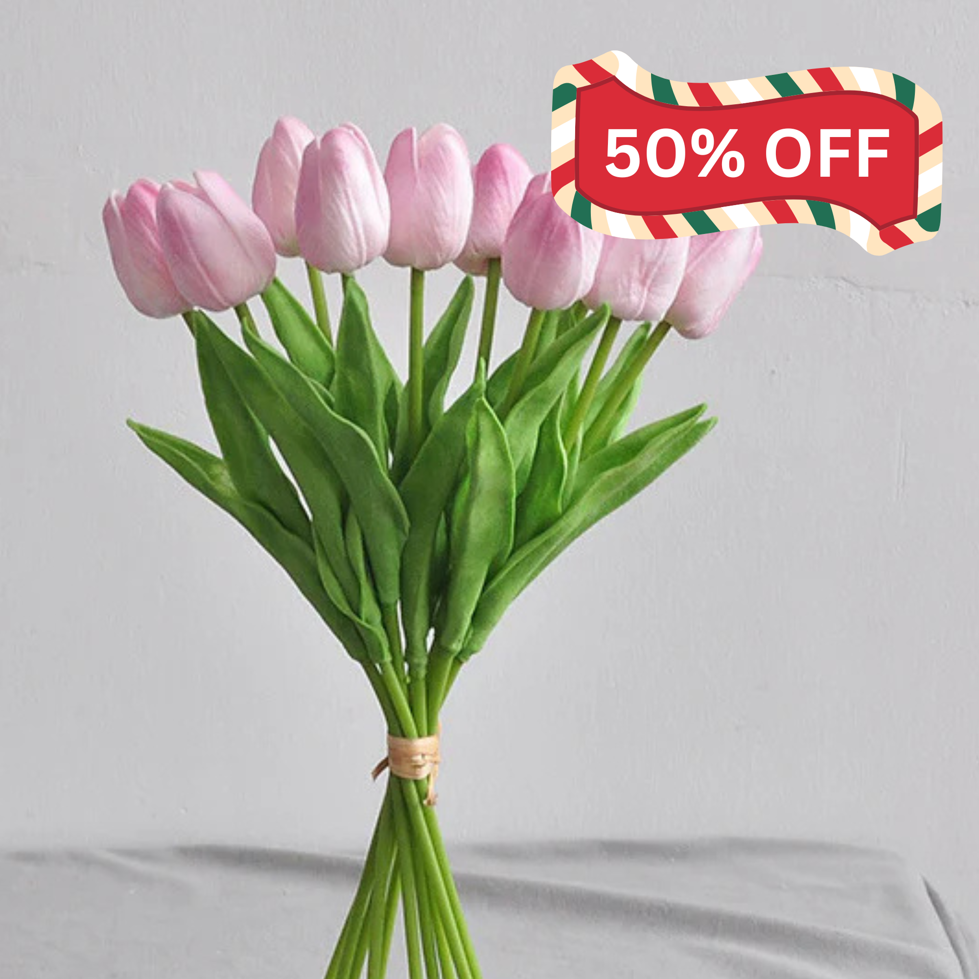 Faux Tulip Bouquet 13" - Pink